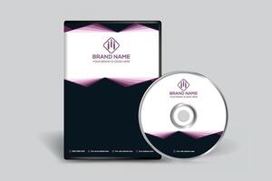 Black shape DVD cover design vector