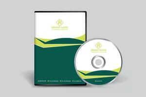 Corporate  green color DVD cover design vector