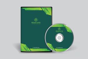 Corporate  green color DVD cover design vector