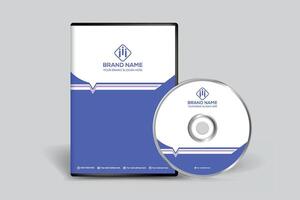 Blue color DVD cover design vector