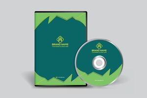 Corporate  green color DVD cover design vector