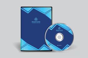 Blue color DVD cover design vector