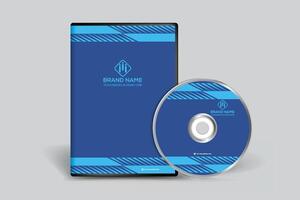 Blue color DVD cover design vector