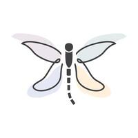 Dragonfly Logo, Flying Animal Design, Insect Vector Illustration Template