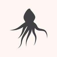 Octopus Logo, Simple Line Design, Sea Animal Vector Japanese Seafood Ingredient, Icon Symbol Illustration