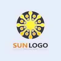 Sun logo and sun Vector illustration Icon