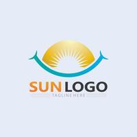 Sun logo and sun Vector illustration Icon