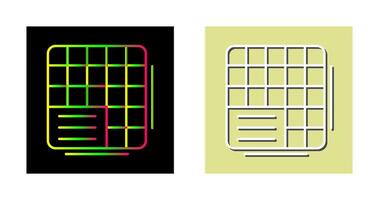 icono de vector de datos de tabla