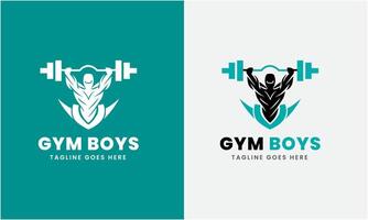 Creative Gym, fitness bodybuilding, logo icon sample, Sport man concept illustration Template vector