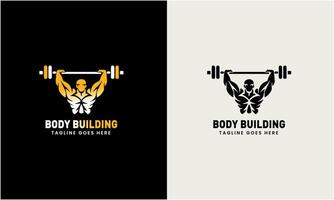 Creative Gym, fitness bodybuilding, logo icon sample, Sport man concept illustration Template vector