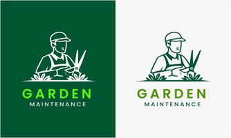 Gardener green tree leaf logo design icon sample Lawn care, farmer, lawn service vector