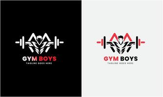 Creative Gym, fitness bodybuilding, logo icon sample, Sport man concept illustration Template vector