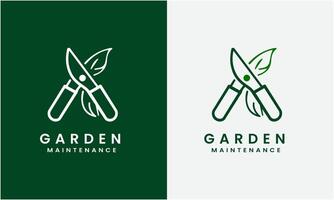Gardener green tree leaf logo design icon sample Lawn care, farmer, lawn service vector