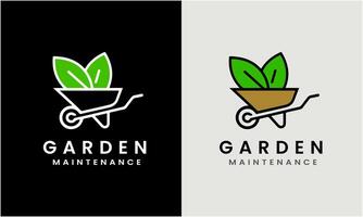 jardinero verde árbol hoja logo diseño icono muestra césped cuidado, agricultor, césped Servicio vector