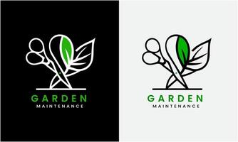 jardinero verde árbol hoja logo diseño icono muestra césped cuidado, agricultor, césped Servicio vector