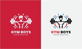 Creative Gym, fitness bodybuilding, logo icon sample, Sport man concept illustration Template vector