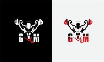 Creative Gym, fitness bodybuilding, logo icon sample, Sport man concept illustration Template vector