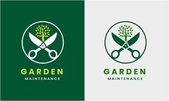 Gardener green tree leaf logo design icon sample Lawn care, farmer, lawn service vector