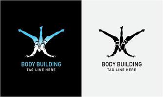 Creative Gym, fitness bodybuilding, logo icon sample, Sport man concept illustration Template vector