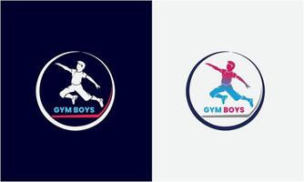 Creative Gym, fitness bodybuilding, logo icon sample, Sport man concept illustration Template vector