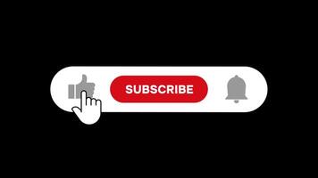 Pop up button animation of Subscribe, Like, Notification bell, transparent background embed, alpha channel included. video