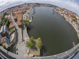 porto portugal view from bridge on the Douro River cityscape photo