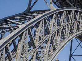 Porto, Portugal detail view of Luis I Bridge over Douro River photo