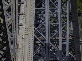 Porto, Portugal detail view of Luis I Bridge over Douro River photo