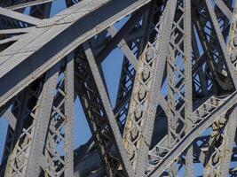 Porto, Portugal detail view of Luis I Bridge over Douro River photo