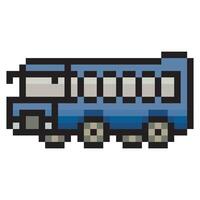 autobús escolar en estilo pixel art vector