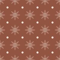 A brown background with a pattern of snowflakes and dots vector