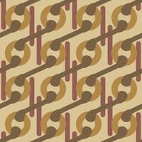 A pattern of brown and tan circles with a chain link design vector