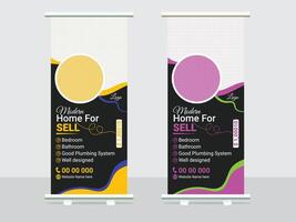 real estate roll up banner design vector