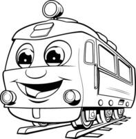 ilustración de un tren en un blanco antecedentes. dibujos animados estilo. vector