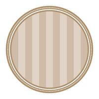 Striped Light Brown Circular Elegance Plain Sticker Round Blank Label Design vector