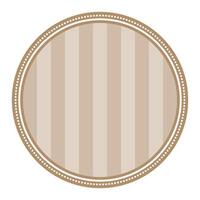 Striped Light Brown Circular Elegance Plain Sticker Round Blank Label Design vector