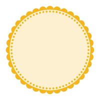 Soft And Simple Yellow Colored Blank Circular Sticker Label Element Design with Decorative Border Ornaments vector