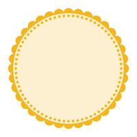 Soft And Simple Yellow Colored Blank Circular Sticker Label Element Design with Decorative Border Ornaments vector