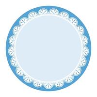 Simple Classic Blue Circle Shape with Decorative Round Patterns Design vector