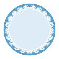 Simple Classic Blue Circle Shape with Decorative Round Patterns Design vector