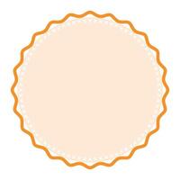 Decorative Light Orange Round Frame Plain Sticker Border with Delicate Details Design vector