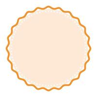 Decorative Light Orange Round Frame Plain Sticker Border with Delicate Details Design vector