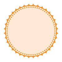 Elegant Orange Round Detailed Packaging Classic Blank Sticker Badge Plain Background Design vector