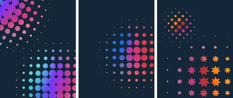 Set of colorful halftone background vector