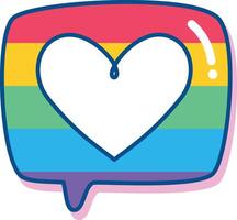 Rainbow Heart in Speech Bubble for Pride Support vector