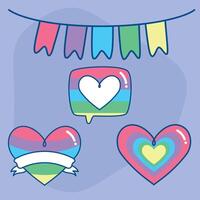 Festive Pride Heart Decorations and Banner vector