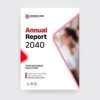 Red Gradient Annual Report Template vector