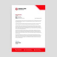 Red Gradient Letterhead Template vector