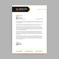 Elegant minimal black and orange letterhead template vector