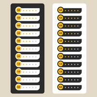 Star rating with black and white background vector